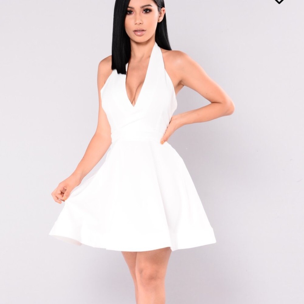 Fashion nova white skater dress